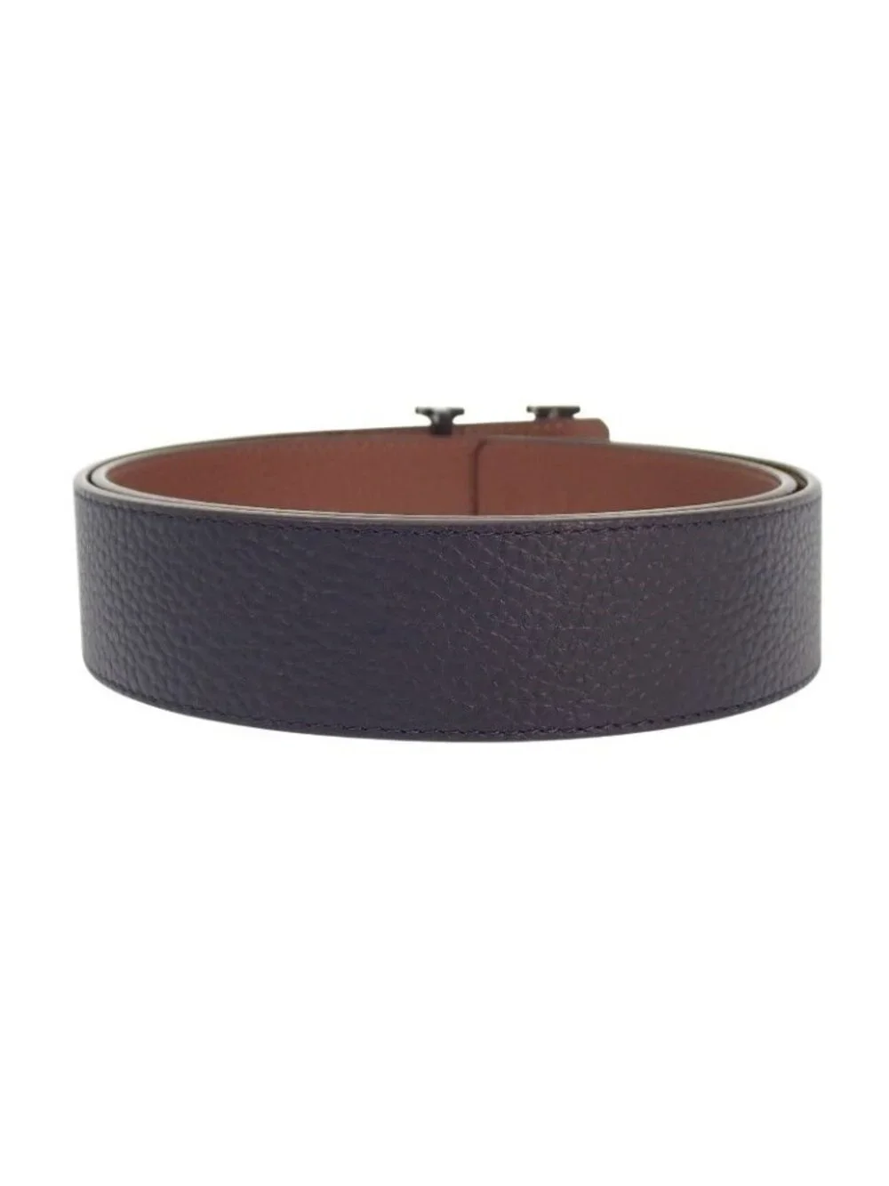 Louis Vuitton LV Optic 40 mm Belt Taurillon Leather Navy Brown Silver